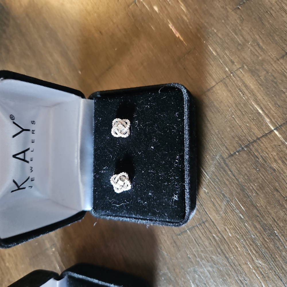 Sterling silver diamond earrings